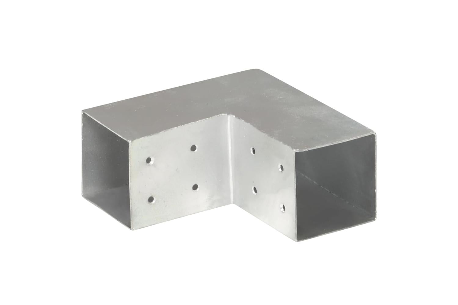 vidaXL 145462 Post Connectors 4 Pcs L Shape Galvanised Metal 81x81mm-5