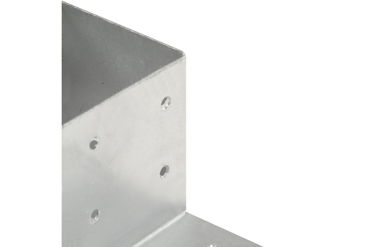 vidaXL 145462 Post Connectors 4 Pcs L Shape Galvanised Metal 81x81mm-6