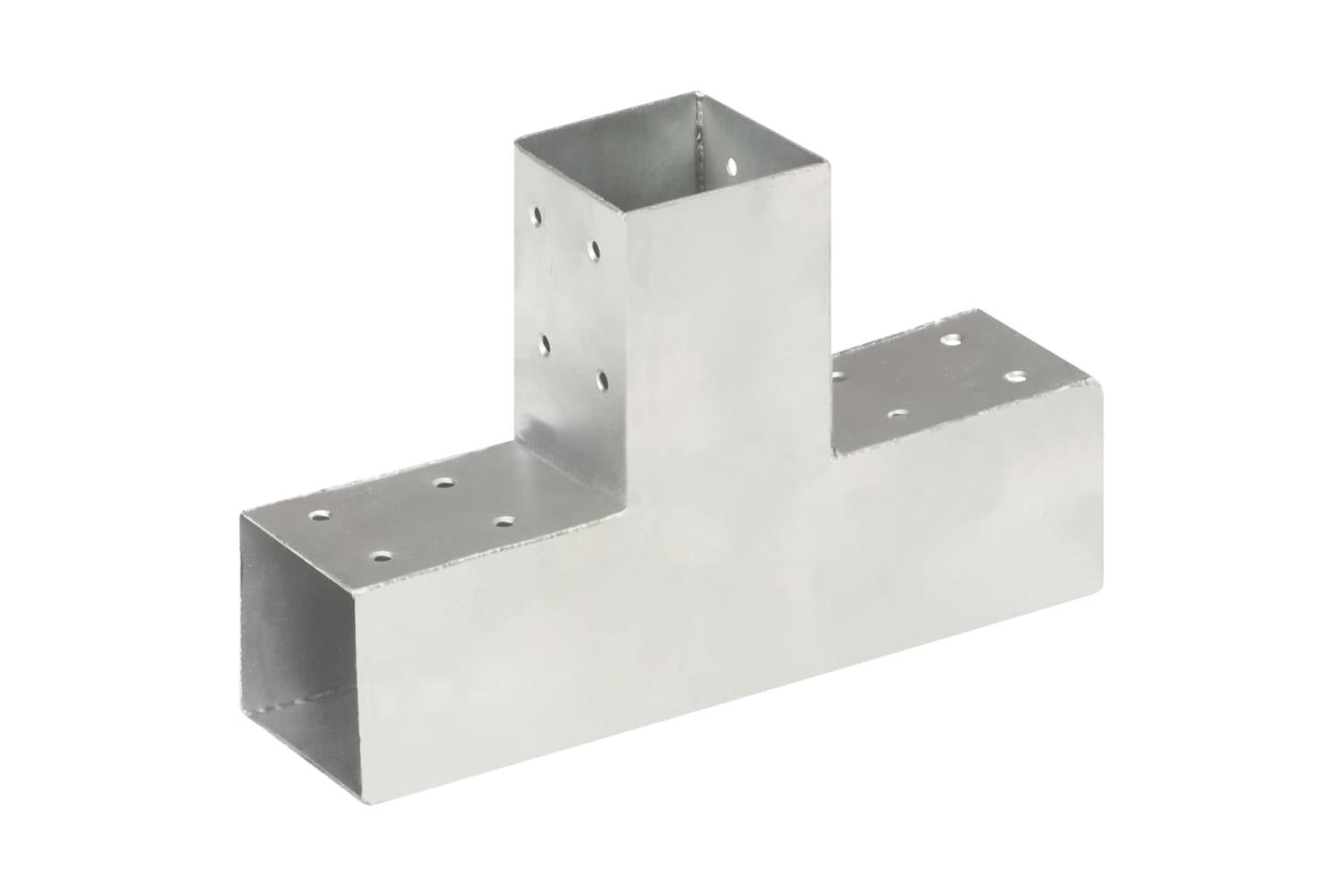 vidaXL 145456 Post Connectors 4 Pcs T Shape Galvanised Metal 71x71mm-2