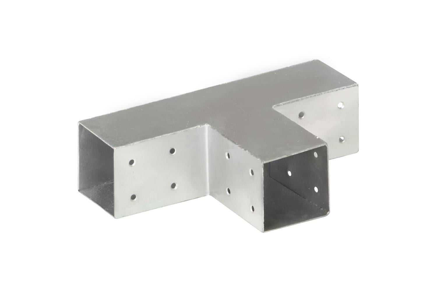 vidaXL 145456 Post Connectors 4 Pcs T Shape Galvanised Metal 71x71mm-4