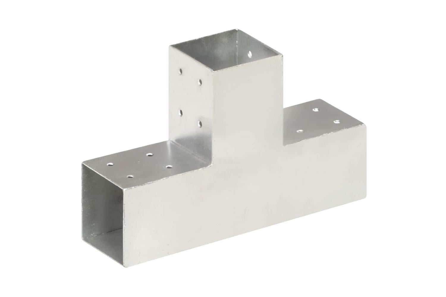 vidaXL 145464 Post Connectors 4 Pcs T Shape Galvanised Metal 81x81mm-2