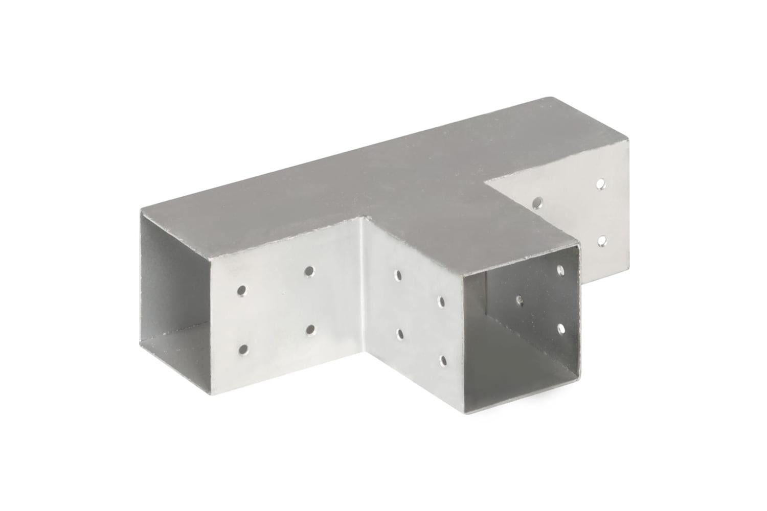 vidaXL 145464 Post Connectors 4 Pcs T Shape Galvanised Metal 81x81mm-4