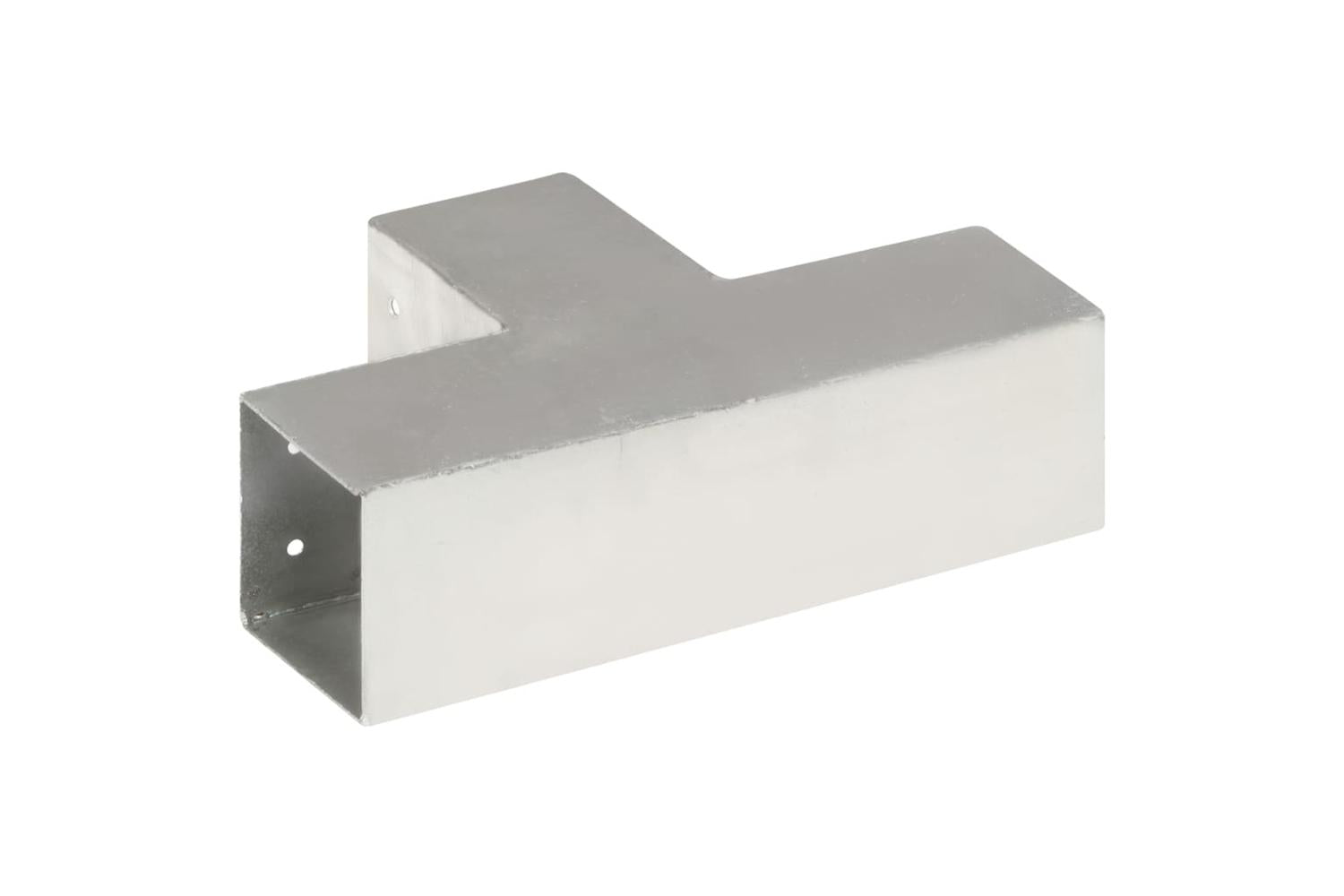 vidaXL 145464 Post Connectors 4 Pcs T Shape Galvanised Metal 81x81mm-5