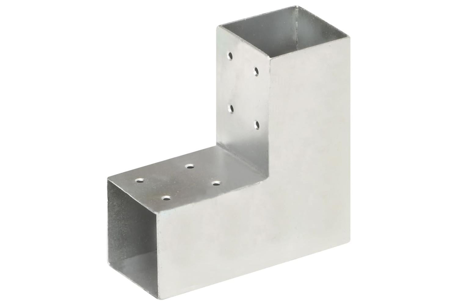 vidaXL 145454 Post Connectors 4 Pcs L Shape Galvanised Metal 71x71mm-2