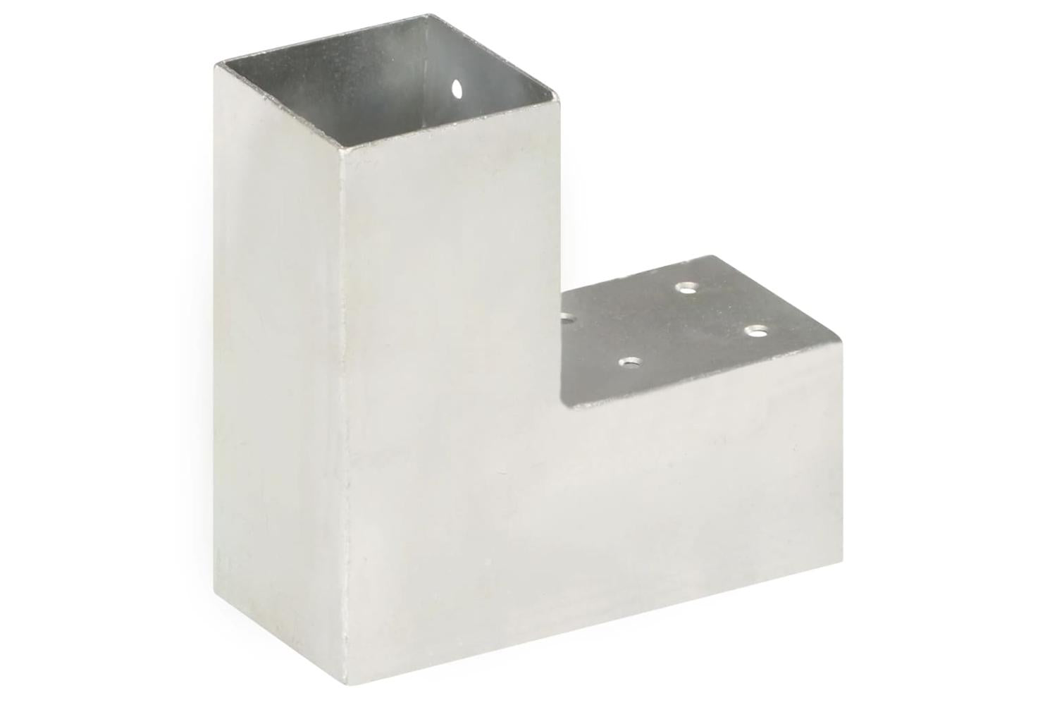 vidaXL 145454 Post Connectors 4 Pcs L Shape Galvanised Metal 71x71mm-4