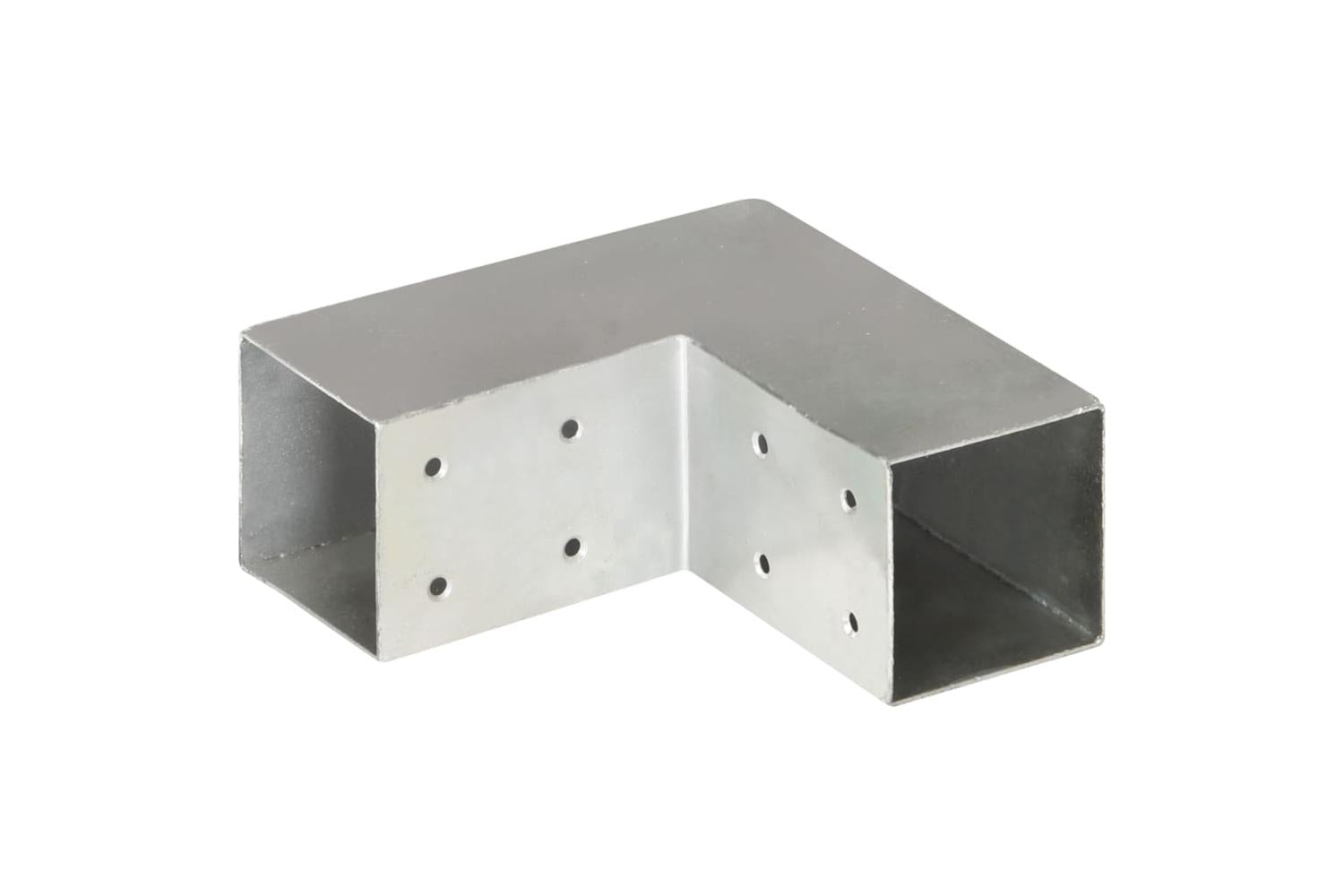 vidaXL 145454 Post Connectors 4 Pcs L Shape Galvanised Metal 71x71mm-5