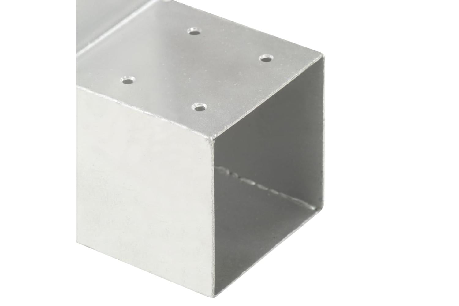 vidaXL 145454 Post Connectors 4 Pcs L Shape Galvanised Metal 71x71mm-6