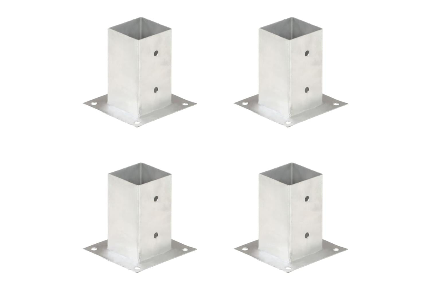 vidaXL 145448 Post Anchors 4 Pcs Galvanised Metal 81mm