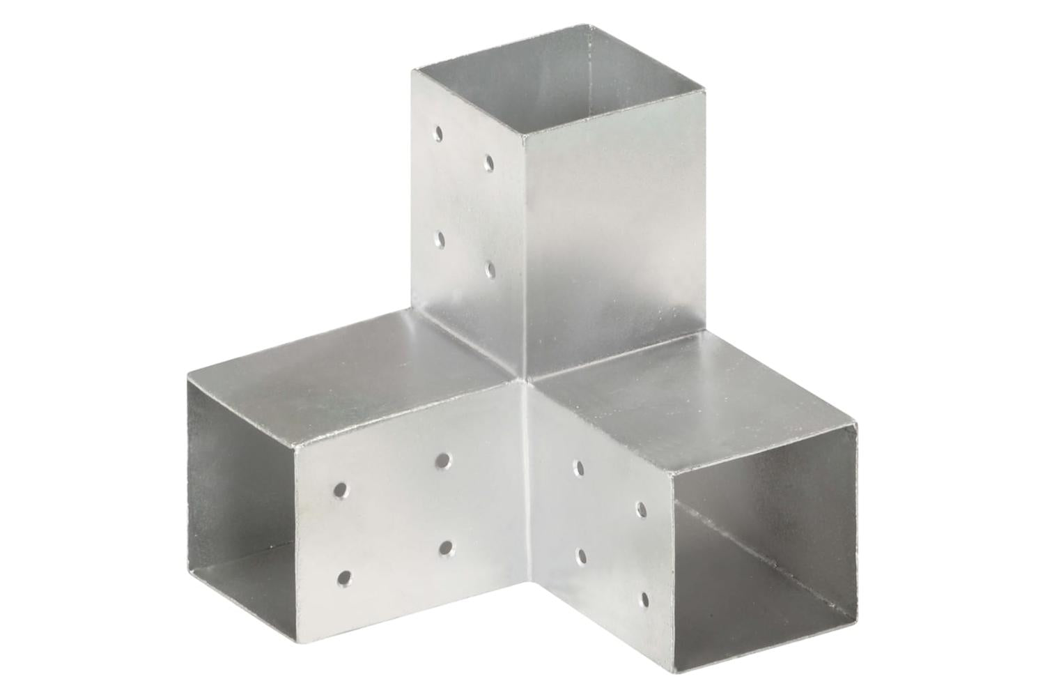 vidaXL 145466 Post Connectors 4 Pcs Y Shape Galvanised Metal 81x81mm-2