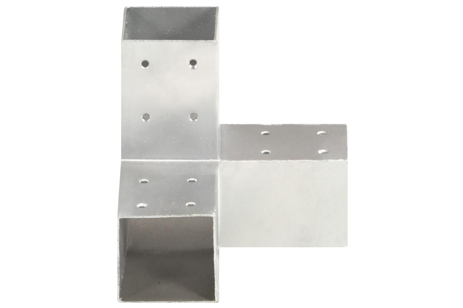 vidaXL 145466 Post Connectors 4 Pcs Y Shape Galvanised Metal 81x81mm-3
