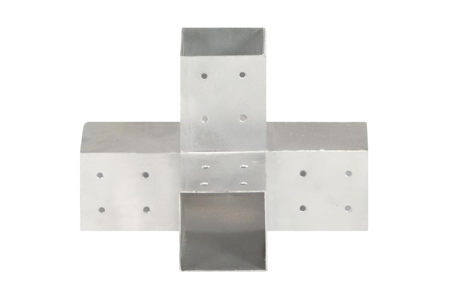 vidaXL 145467 Post Connector X Shape Galvanised Metal 81x81mm-2
