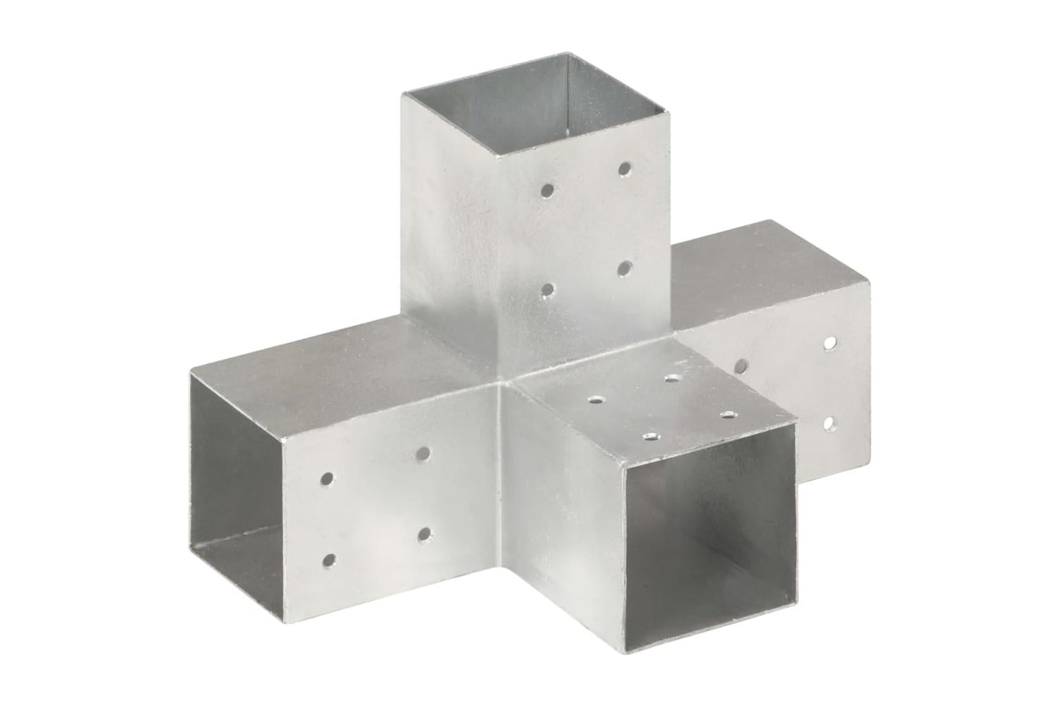 vidaXL 145468 Post Connectors 4 Pcs X Shape Galvanised Metal 81x81mm-2