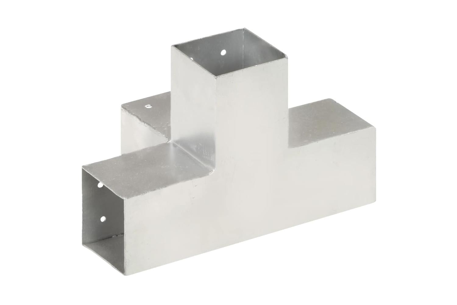 vidaXL 145468 Post Connectors 4 Pcs X Shape Galvanised Metal 81x81mm-5