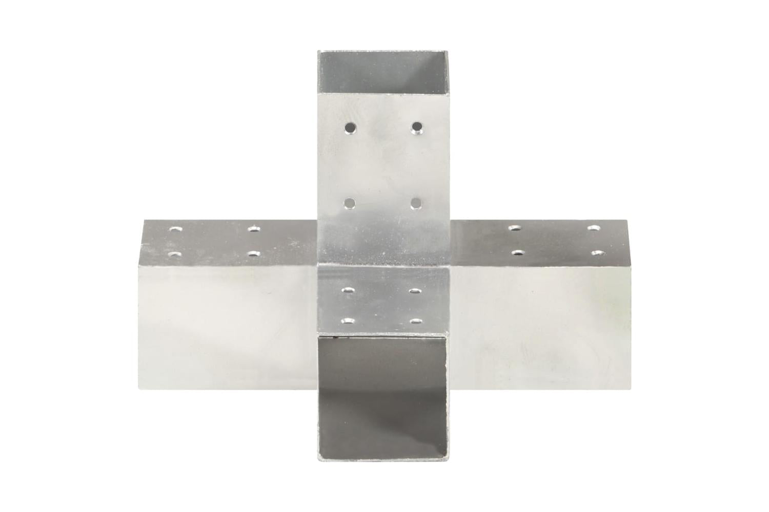 vidaXL 145459 Post Connector X Shape Galvanised Metal 71x71mm-2