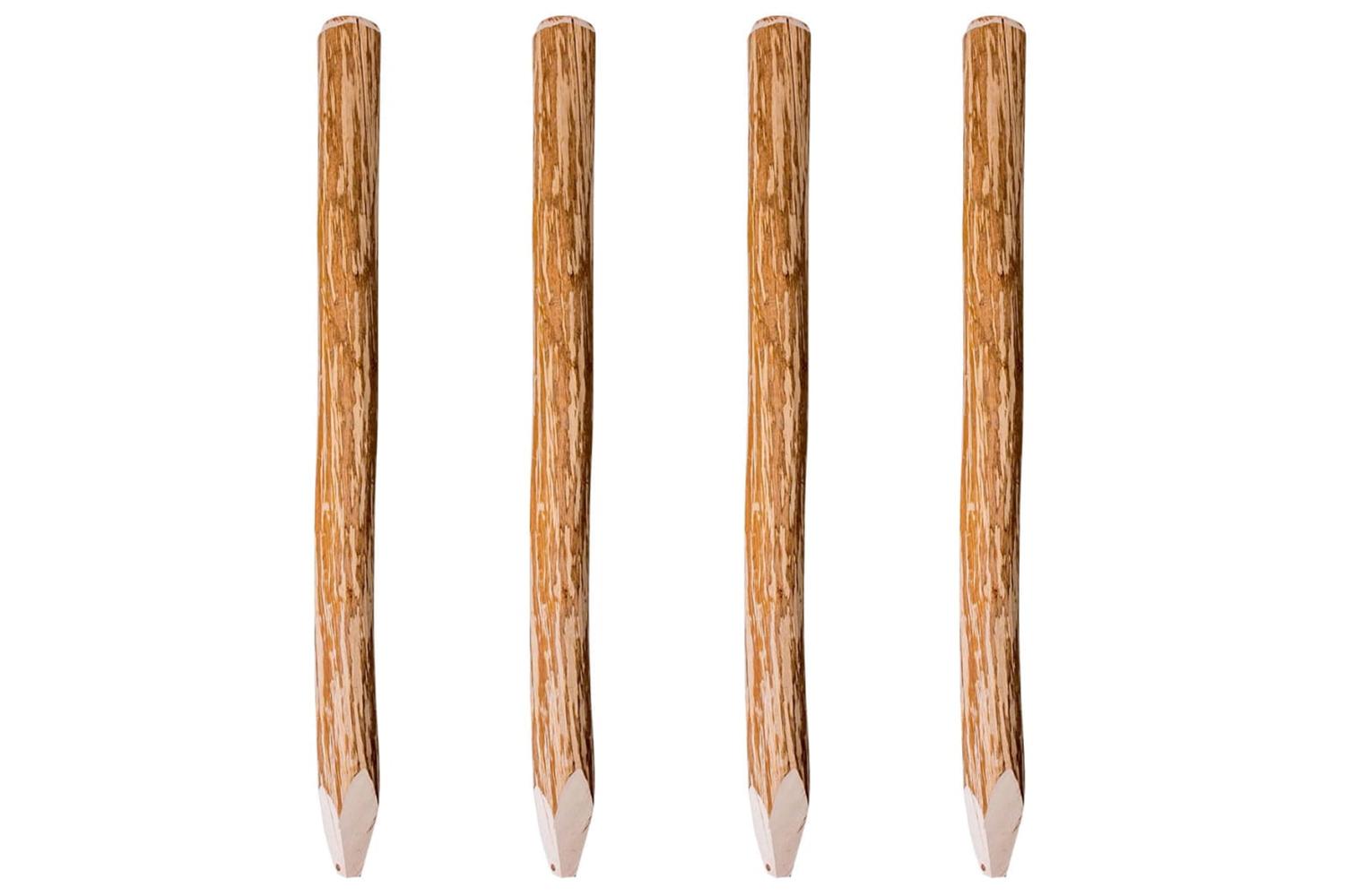 vidaXL 43145 Pointed Fence Posts 4 Pcs Hazel Wood 120cm