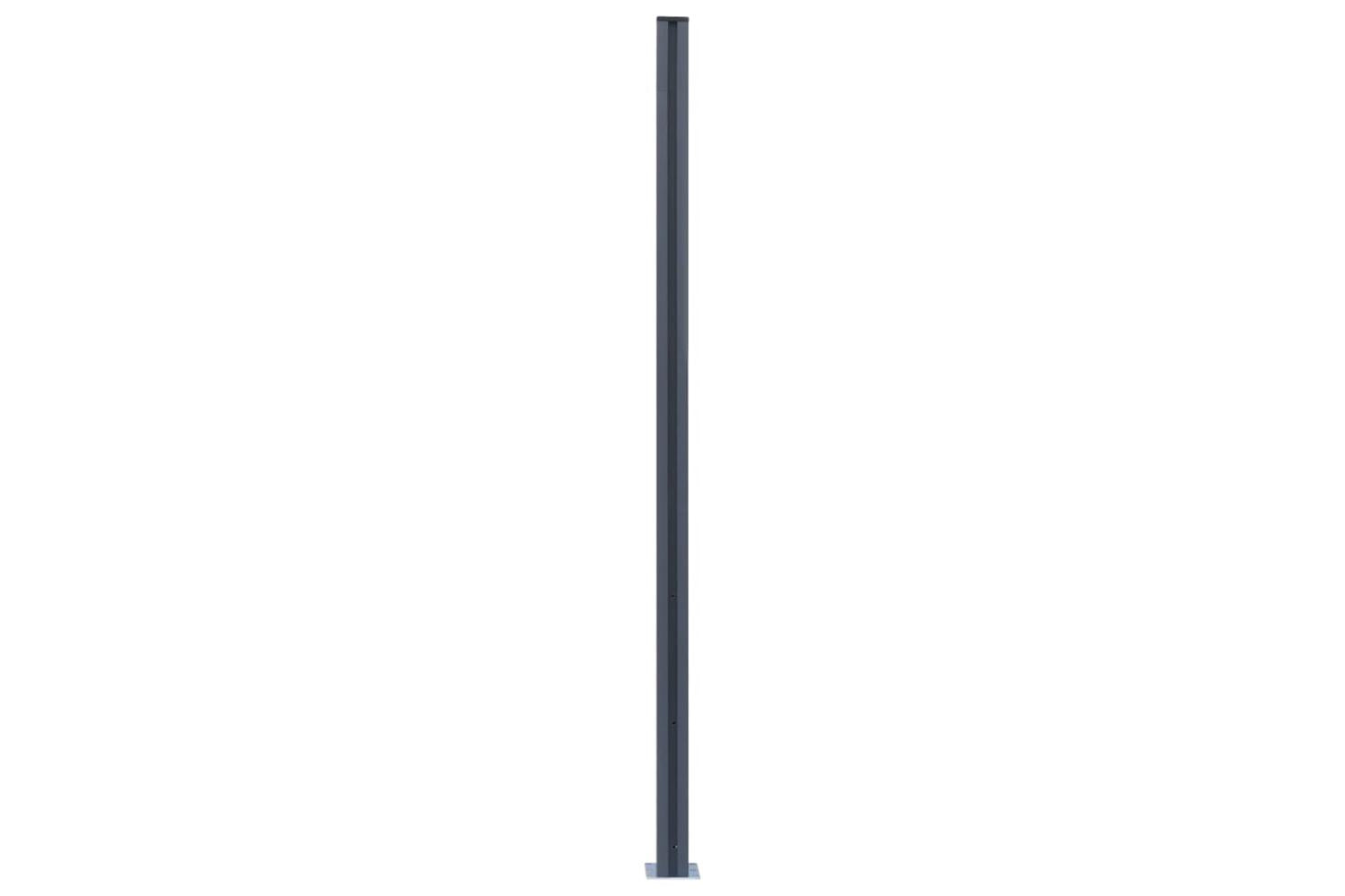 vidaXL 148986 Fence Posts 2 Pcs Dark Grey 185cm Aluminium-4