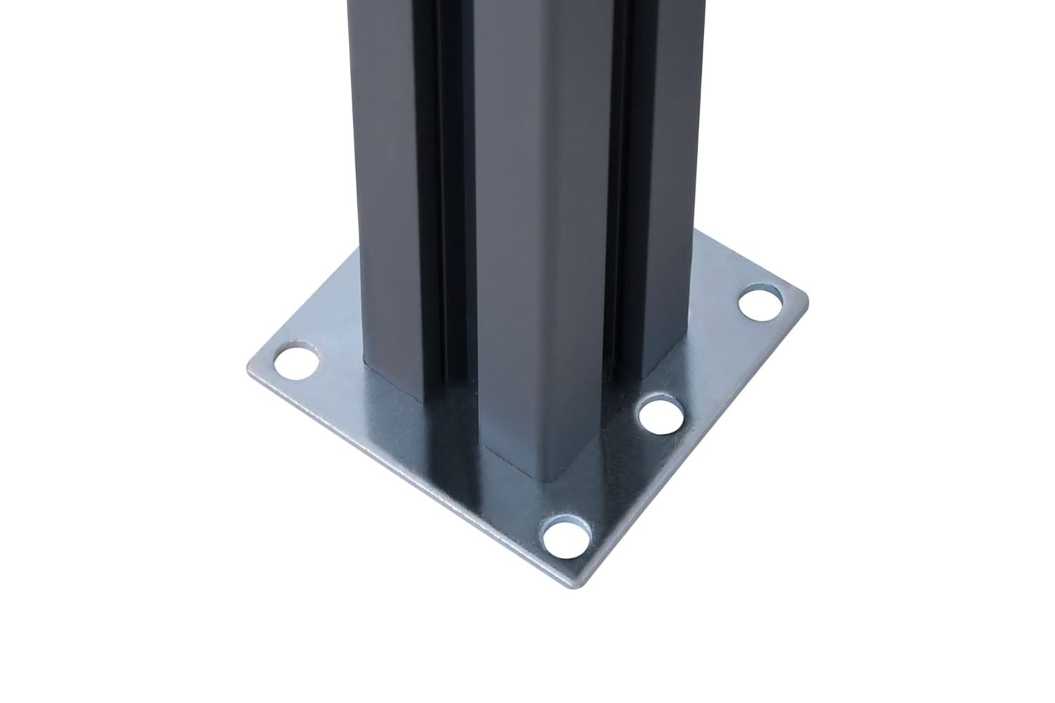 vidaXL 148986 Fence Posts 2 Pcs Dark Grey 185cm Aluminium-7
