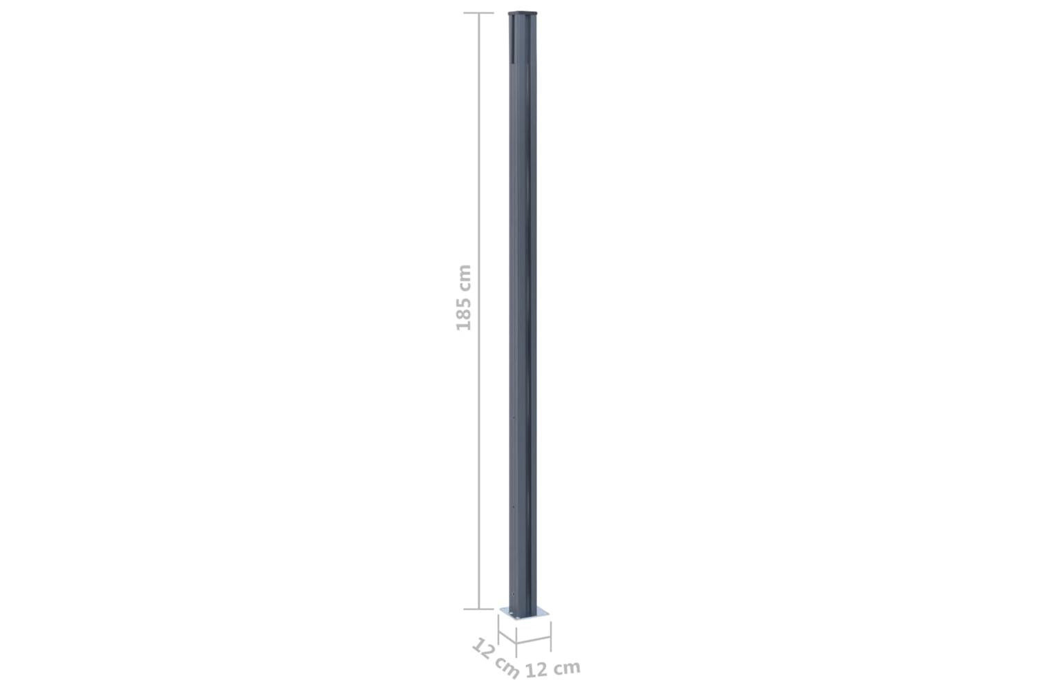 vidaXL 148986 Fence Posts 2 Pcs Dark Grey 185cm Aluminium-9