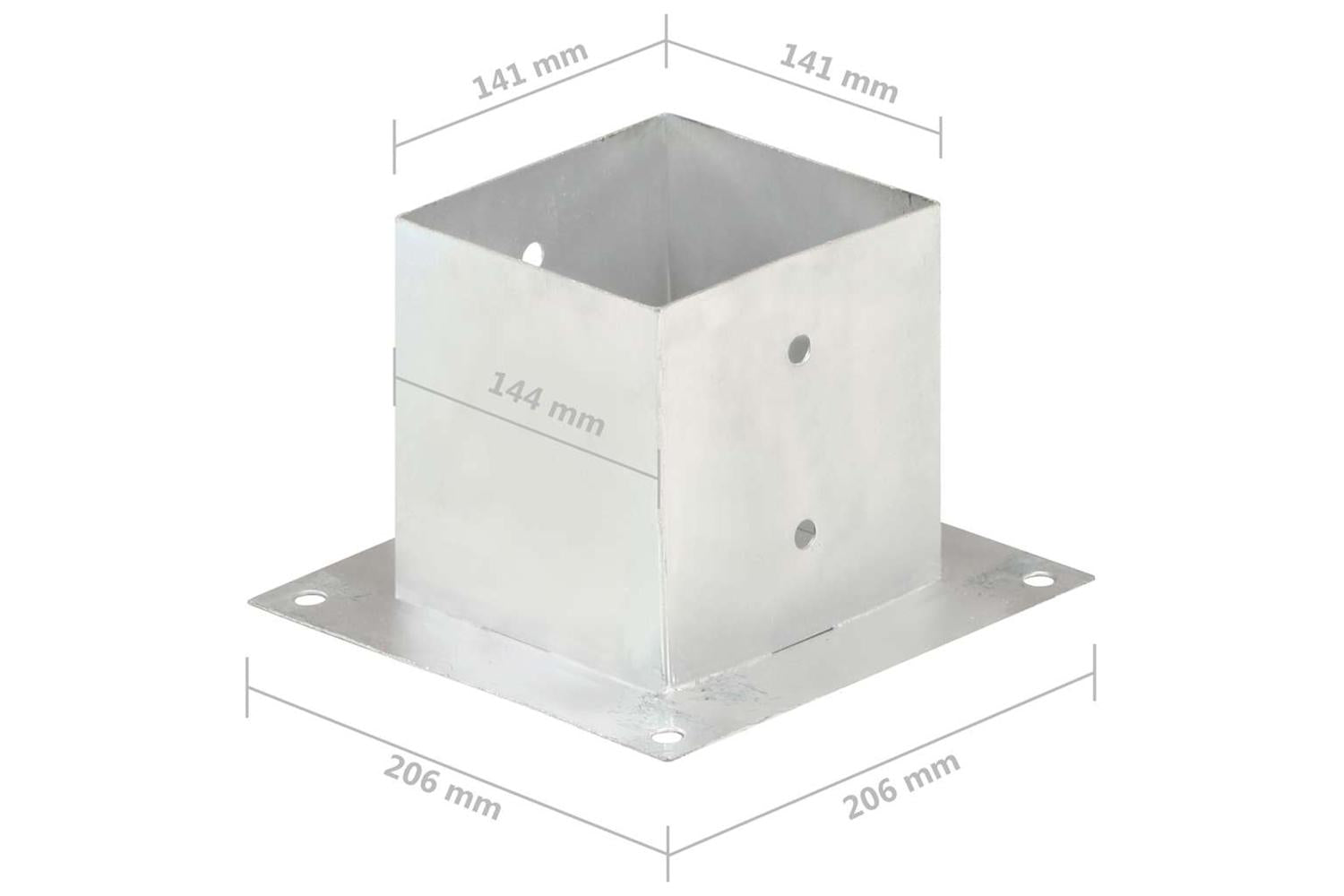 vidaXL 145452 Post Anchors 4 Pcs Galvanised Metal 141mm-8