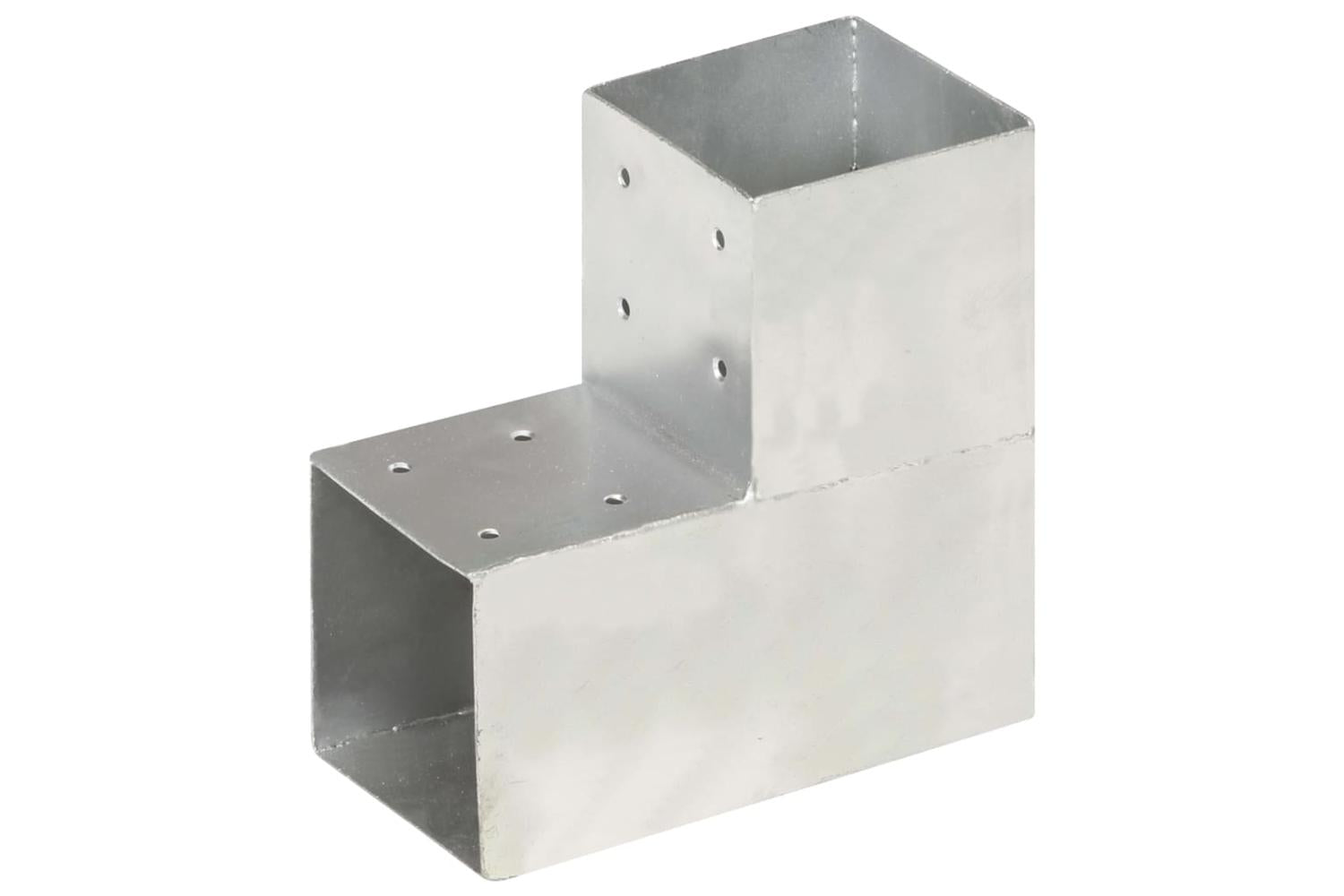 vidaXL 145478 Post Connectors 4 Pcs L Shape Galvanised Metal 101x101mm-2