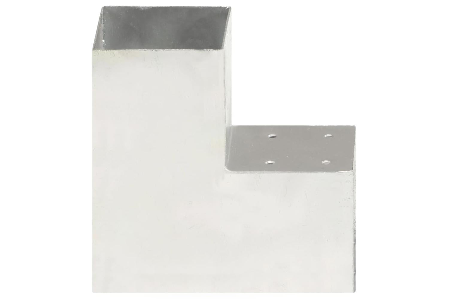vidaXL 145478 Post Connectors 4 Pcs L Shape Galvanised Metal 101x101mm-3
