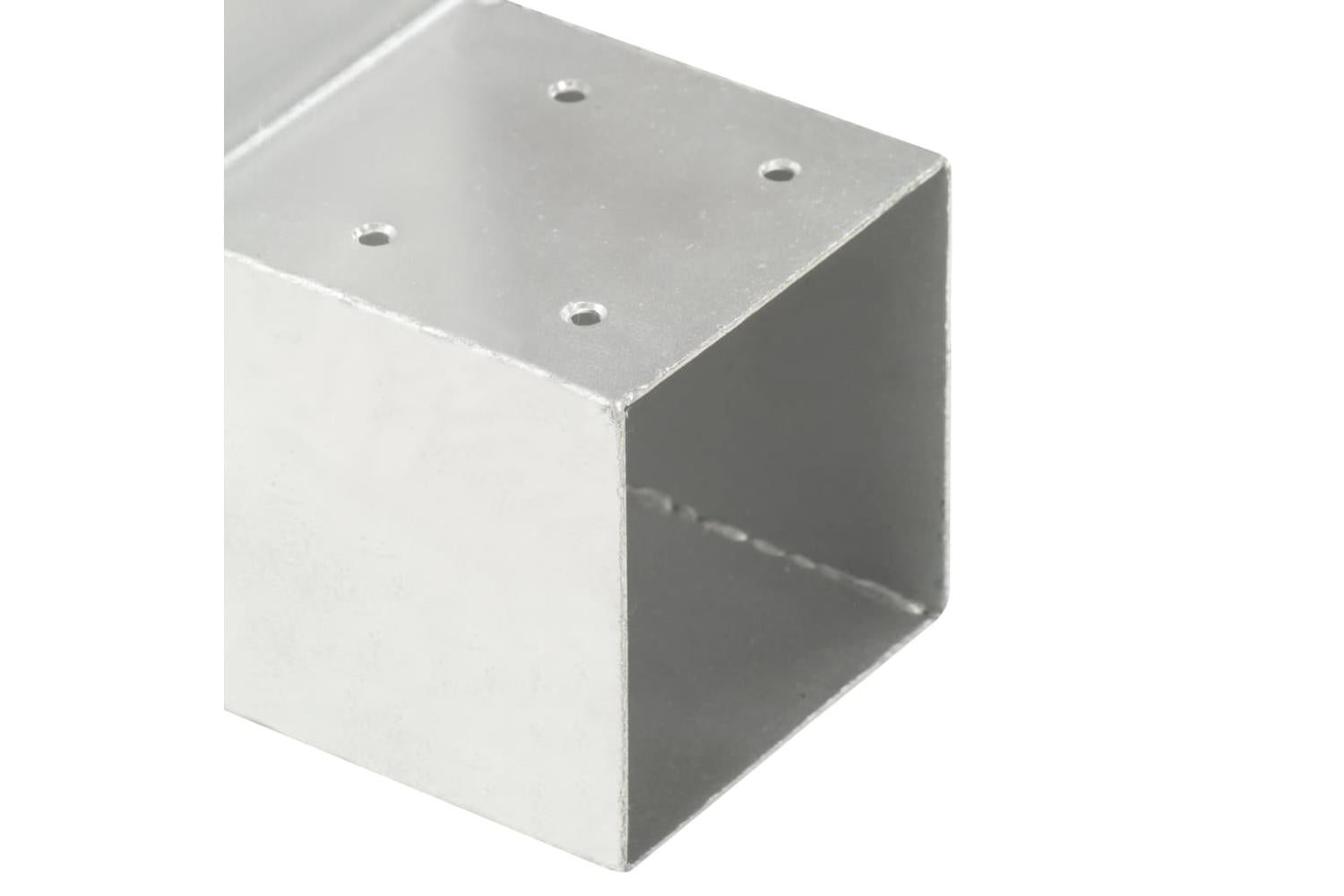 vidaXL 145478 Post Connectors 4 Pcs L Shape Galvanised Metal 101x101mm-6