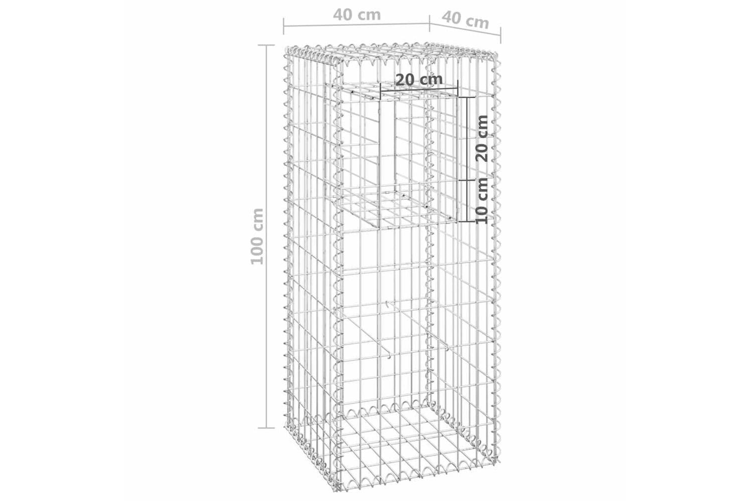 vidaXL 151260 Gabion Basket Post 40x40x100cm Iron-6