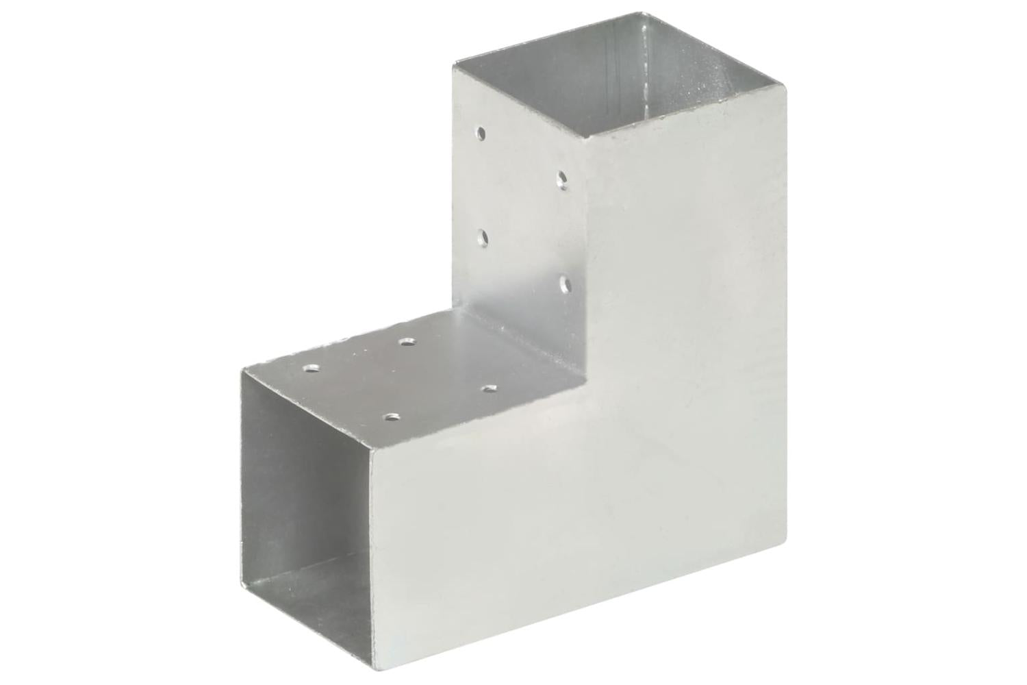 vidaXL 145470 Post Connectors 4 Pcs L Shape Galvanised Metal 91x91mm-2