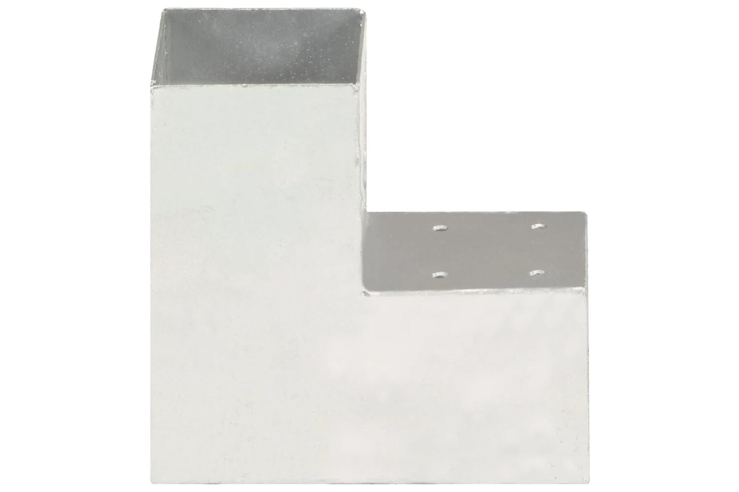 vidaXL 145470 Post Connectors 4 Pcs L Shape Galvanised Metal 91x91mm-3