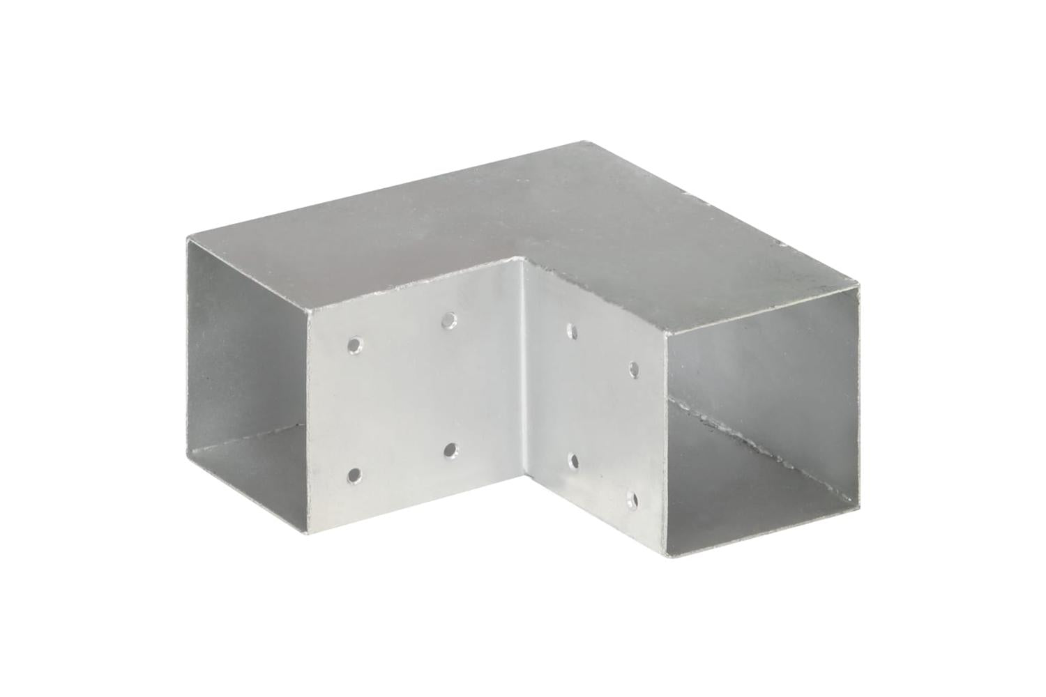 vidaXL 145470 Post Connectors 4 Pcs L Shape Galvanised Metal 91x91mm-5