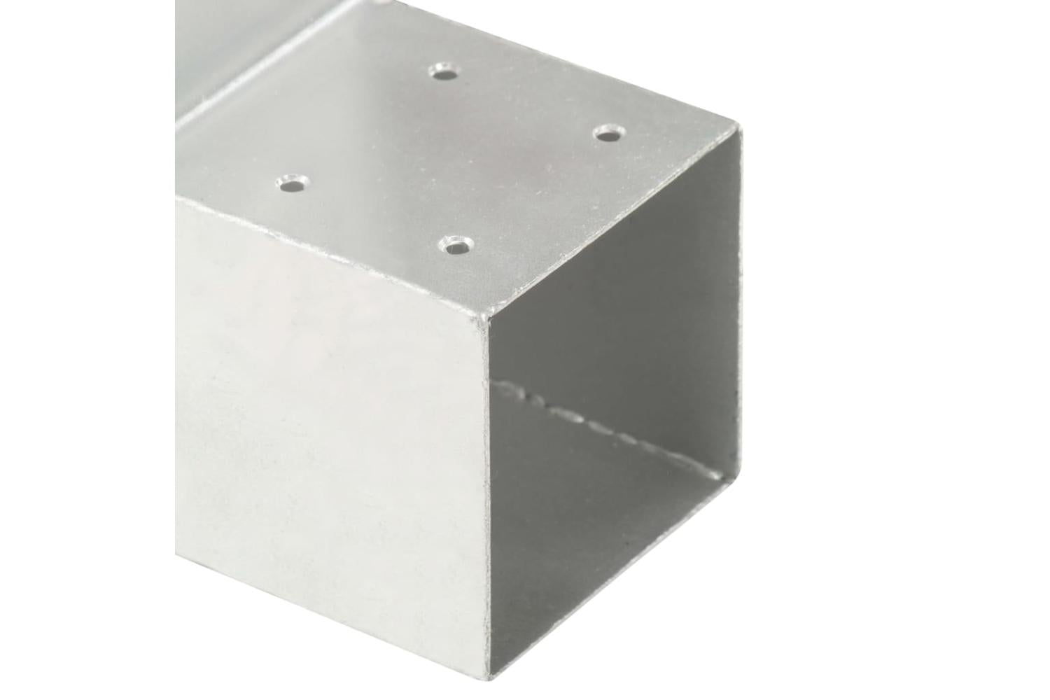 vidaXL 145470 Post Connectors 4 Pcs L Shape Galvanised Metal 91x91mm-6