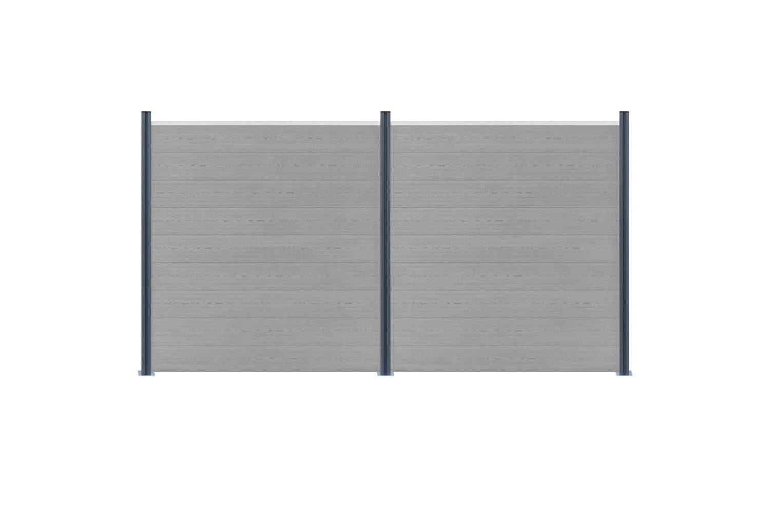 vidaXL 148987 Fence Posts 3 Pcs Dark Grey 185cm Aluminium-2