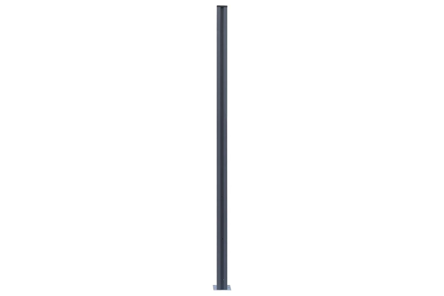 vidaXL 148987 Fence Posts 3 Pcs Dark Grey 185cm Aluminium-4