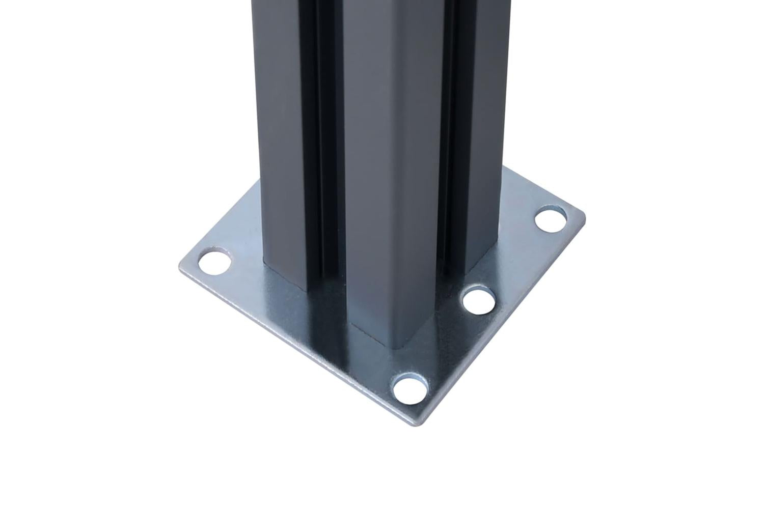 vidaXL 148987 Fence Posts 3 Pcs Dark Grey 185cm Aluminium-7