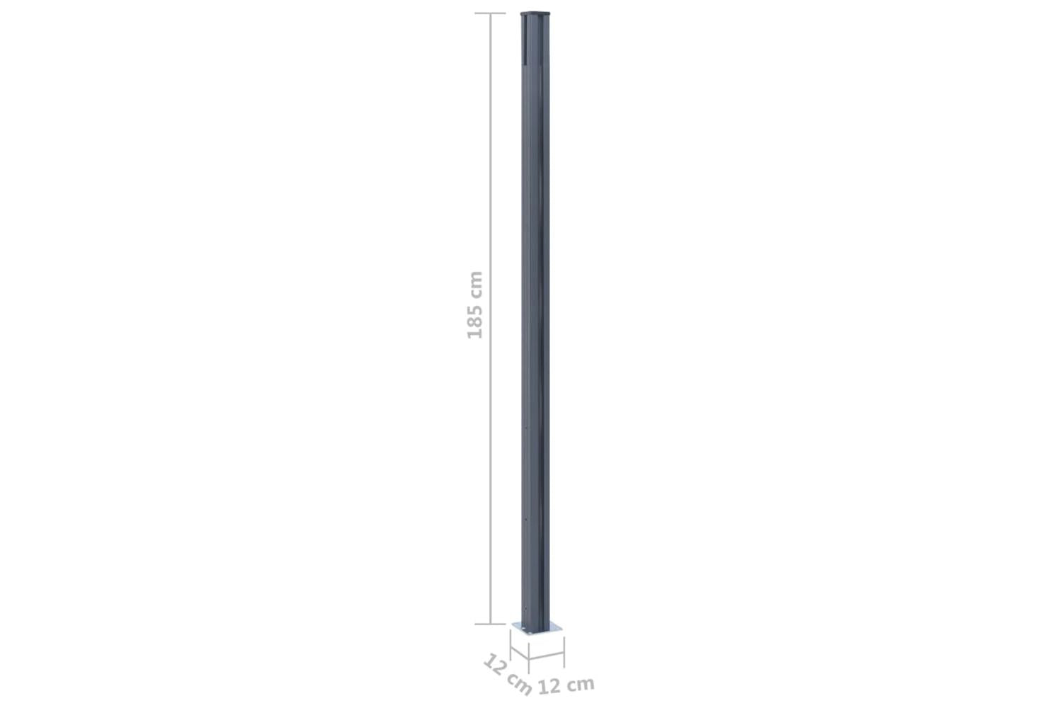 vidaXL 148987 Fence Posts 3 Pcs Dark Grey 185cm Aluminium-9