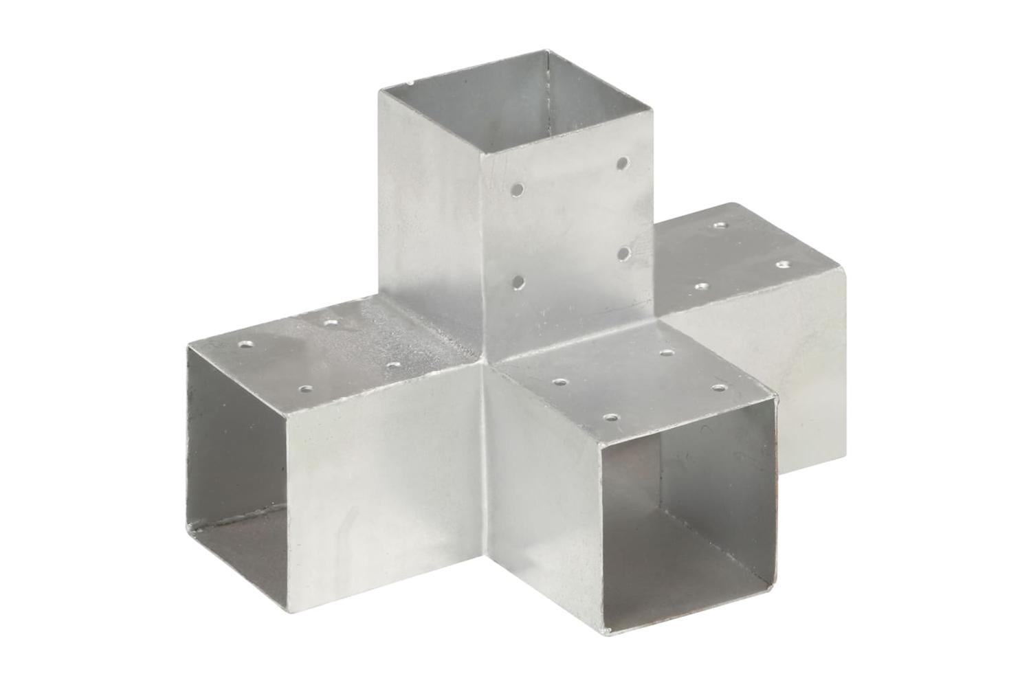 vidaXL 145476 Post Connectors 4 Pcs X Shape Galvanised Metal 91x91mm-2