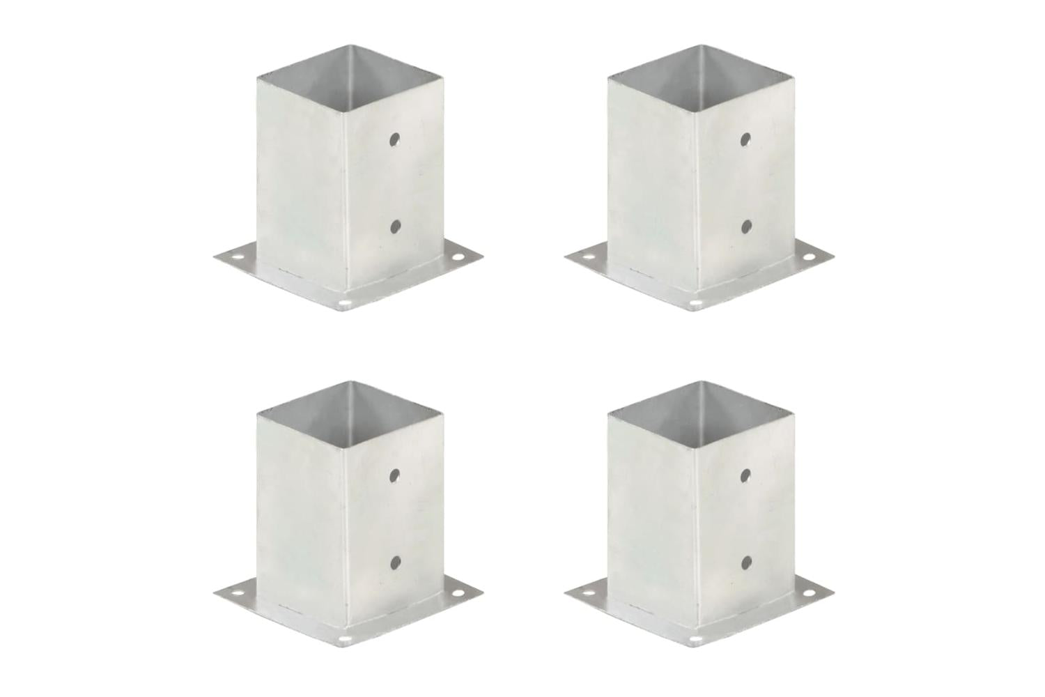 vidaXL 145450 Post Anchors 4 Pcs Galvanised Metal 101mm