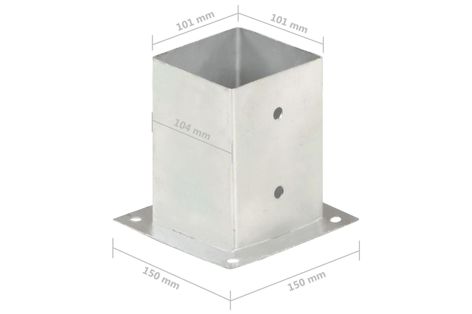 vidaXL 145450 Post Anchors 4 Pcs Galvanised Metal 101mm-8