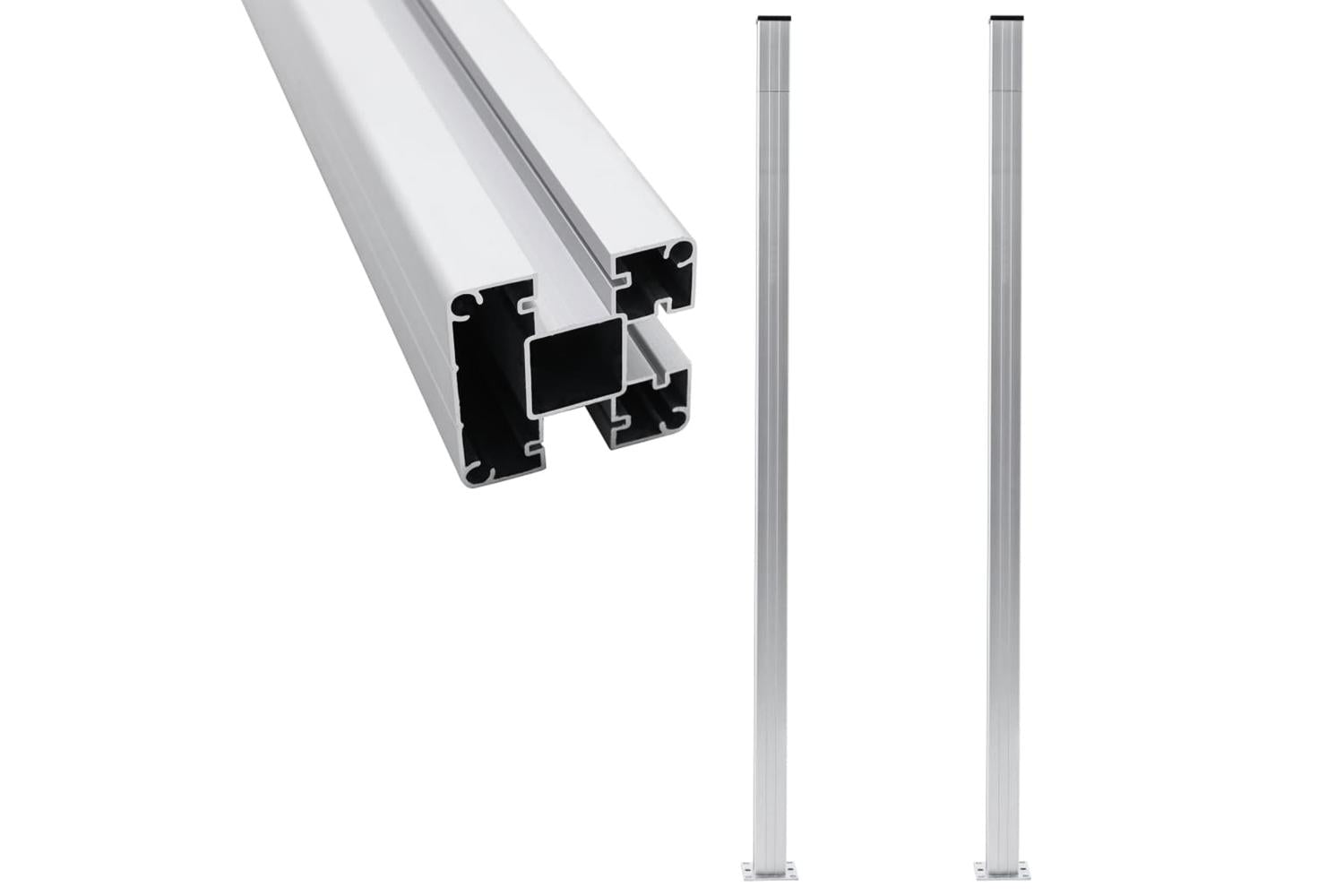 vidaXL 49076 Fence Posts 2 Pcs Aluminium 185cm