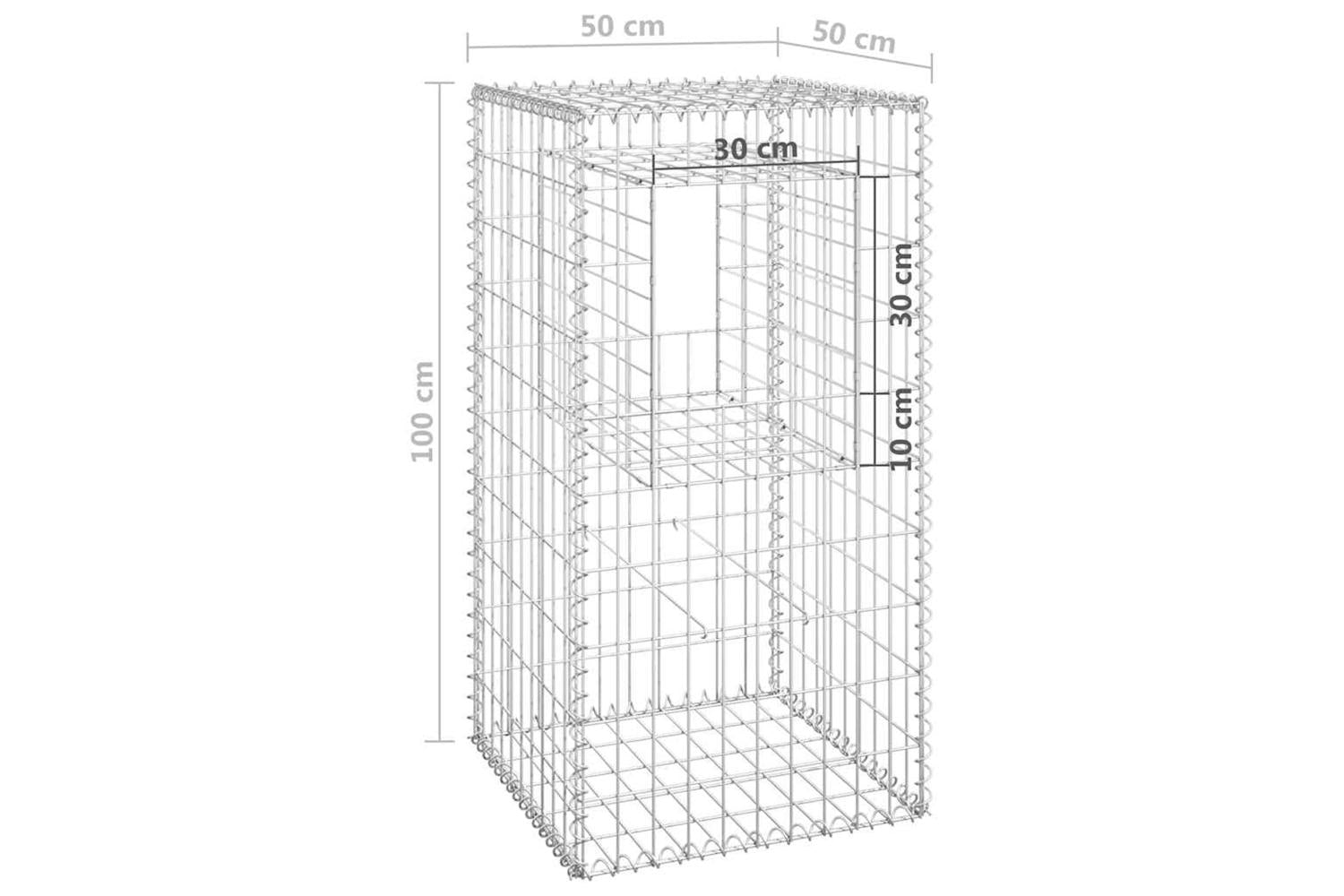 vidaXL 151268 Gabion Basket Post 50x50x100cm Iron-6