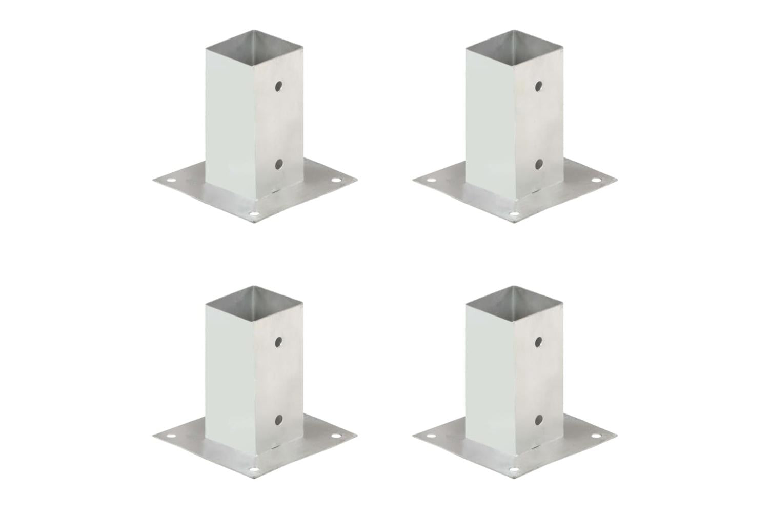vidaXL 145447 Post Anchors 4 Pcs Galvanised Metal 71mm
