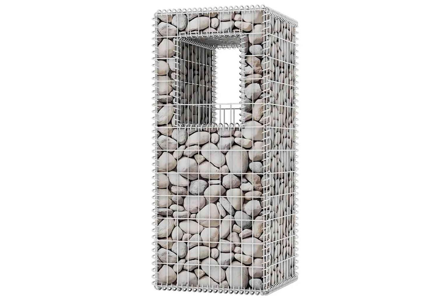 vidaXL 142544 Gabion Basket Posts/planters 2 Pcs Steel 50x50x120cm-4