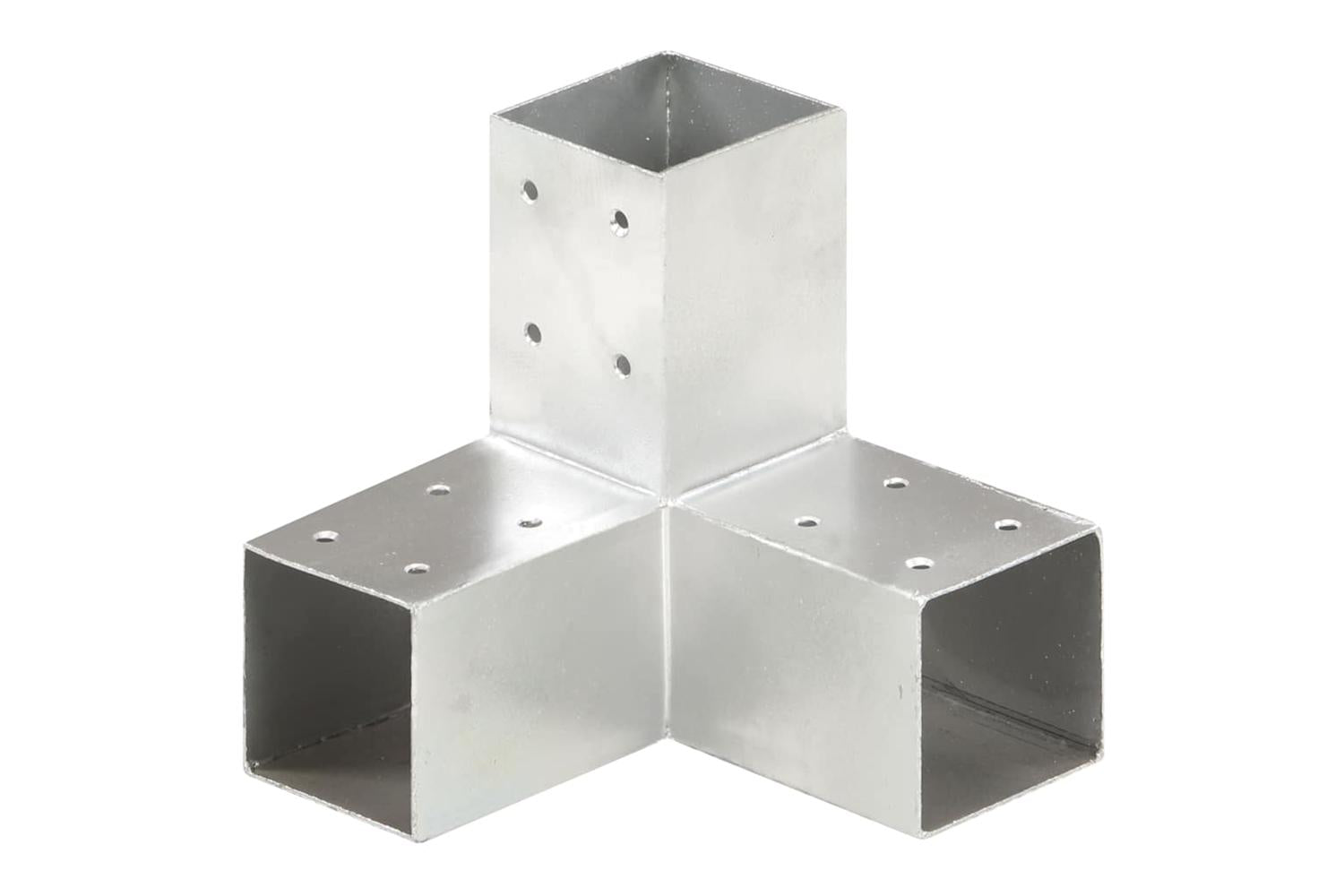 vidaXL 145458 Post Connectors 4 Pcs Y Shape Galvanised Metal 71x71mm-2