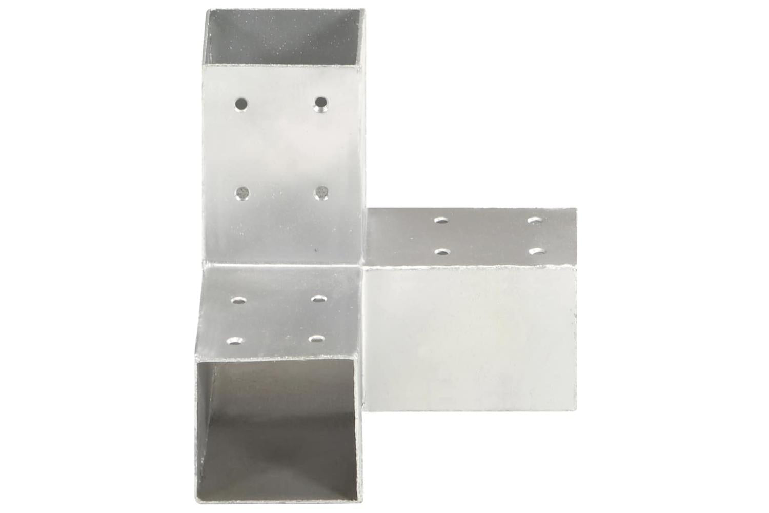 vidaXL 145458 Post Connectors 4 Pcs Y Shape Galvanised Metal 71x71mm-3