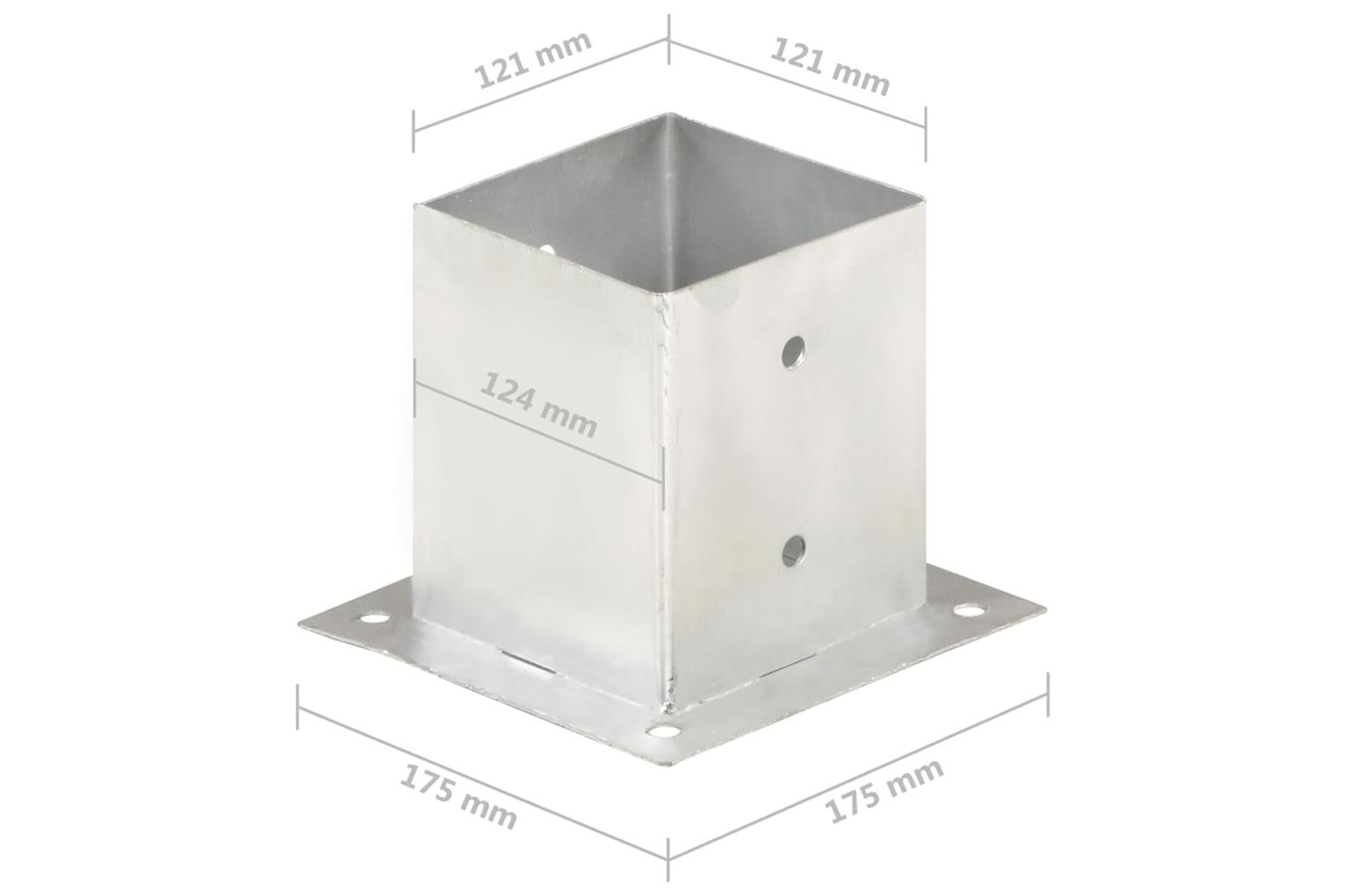 vidaXL 145451 Post Anchors 4 Pcs Galvanised Metal 121mm-8