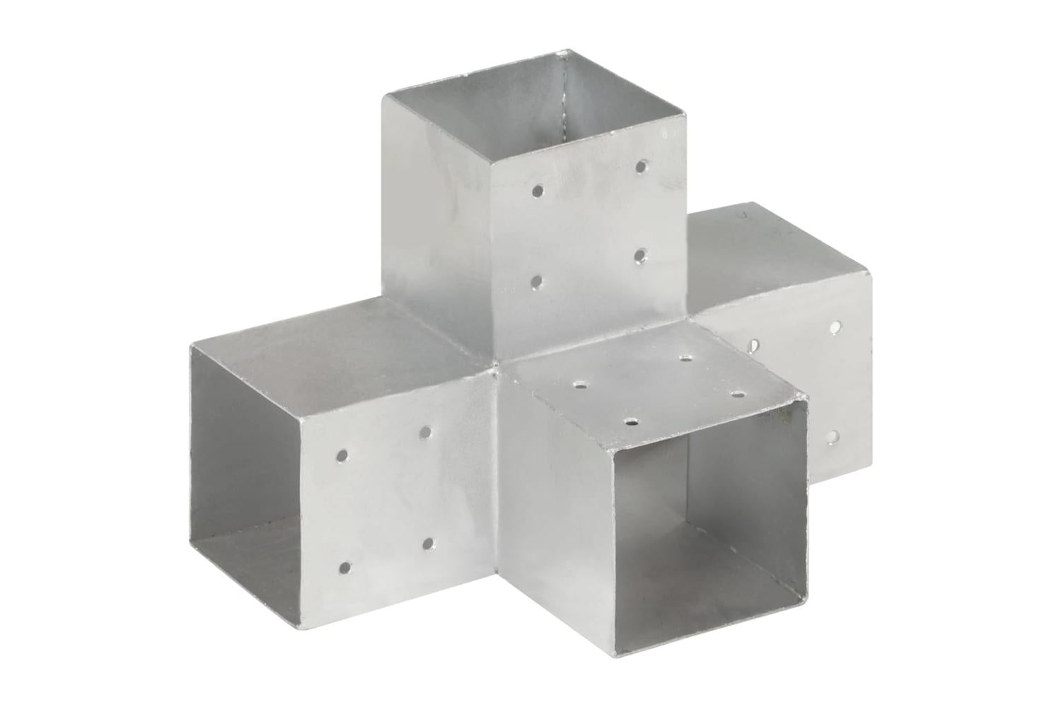 vidaXL 145483 Post Connector X Shape Galvanised Metal 101x101mm