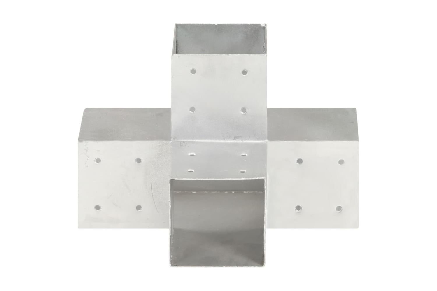 vidaXL 145483 Post Connector X Shape Galvanised Metal 101x101mm-2