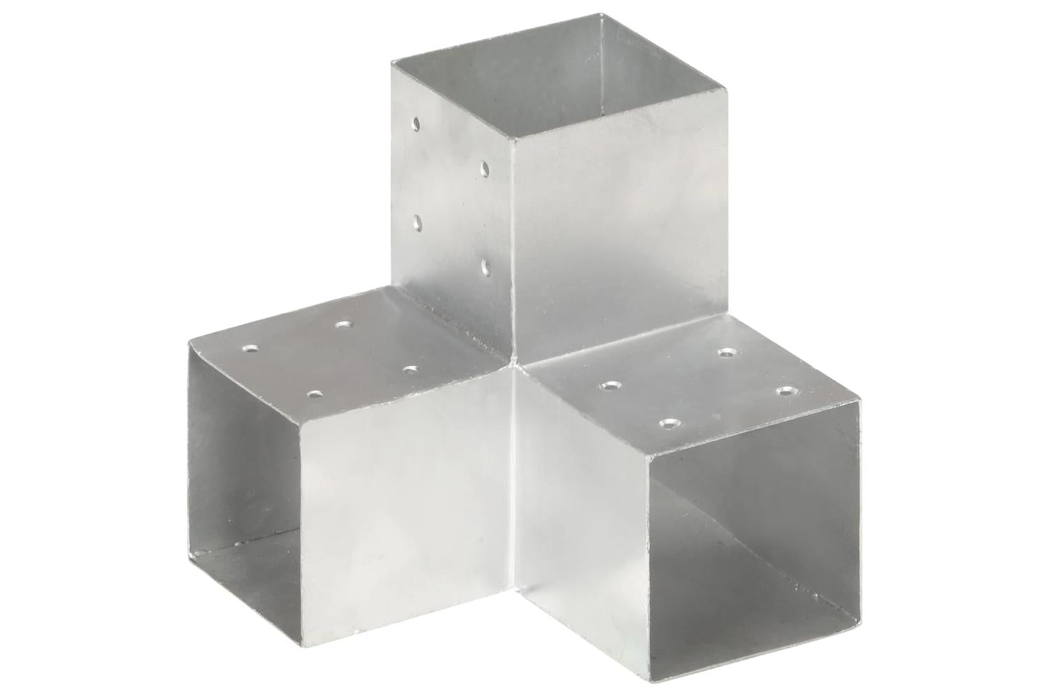 vidaXL 145482 Post Connectors 4 Pcs Y Shape Galvanised Metal 101x101mm-2