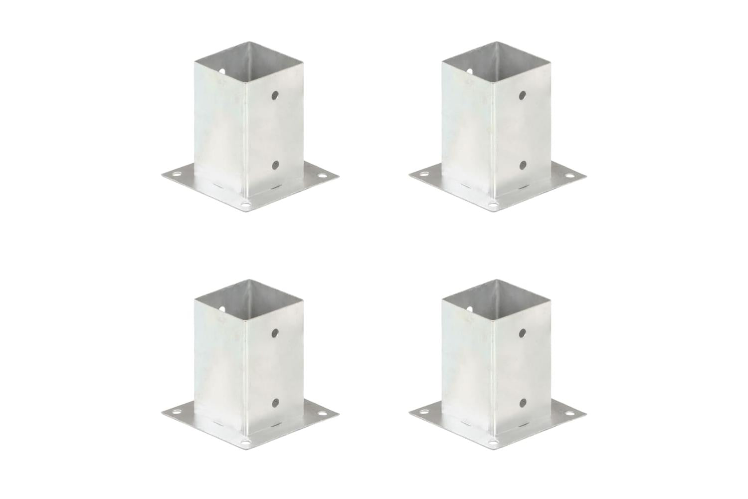 vidaXL 145449 Post Anchors 4 Pcs Galvanised Metal 91mm