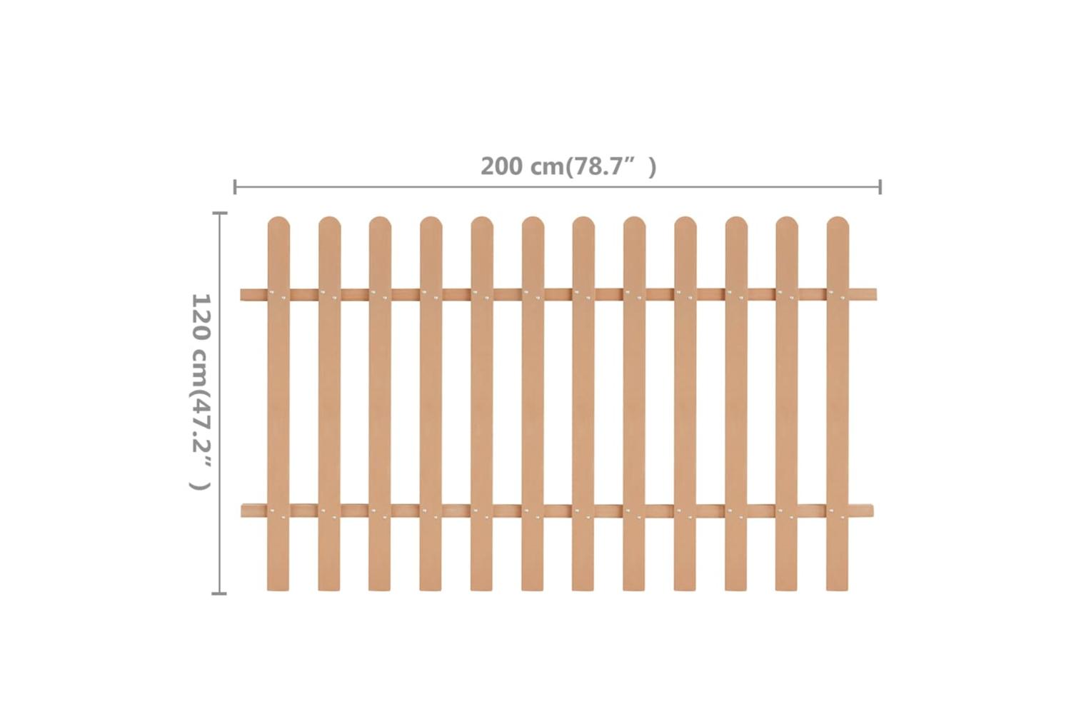 vidaXL 42825 Picket Fence Wpc 200x120cm-5